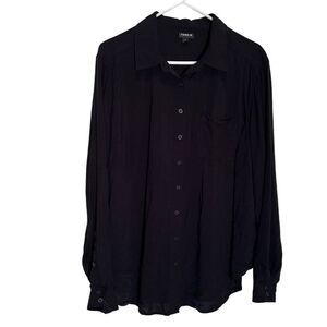 Torrid Classic Long Sleeve Button Down Shirt Black Size 1